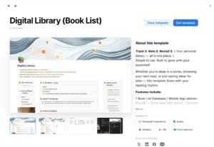 peiraa forms notion template digital library book list image